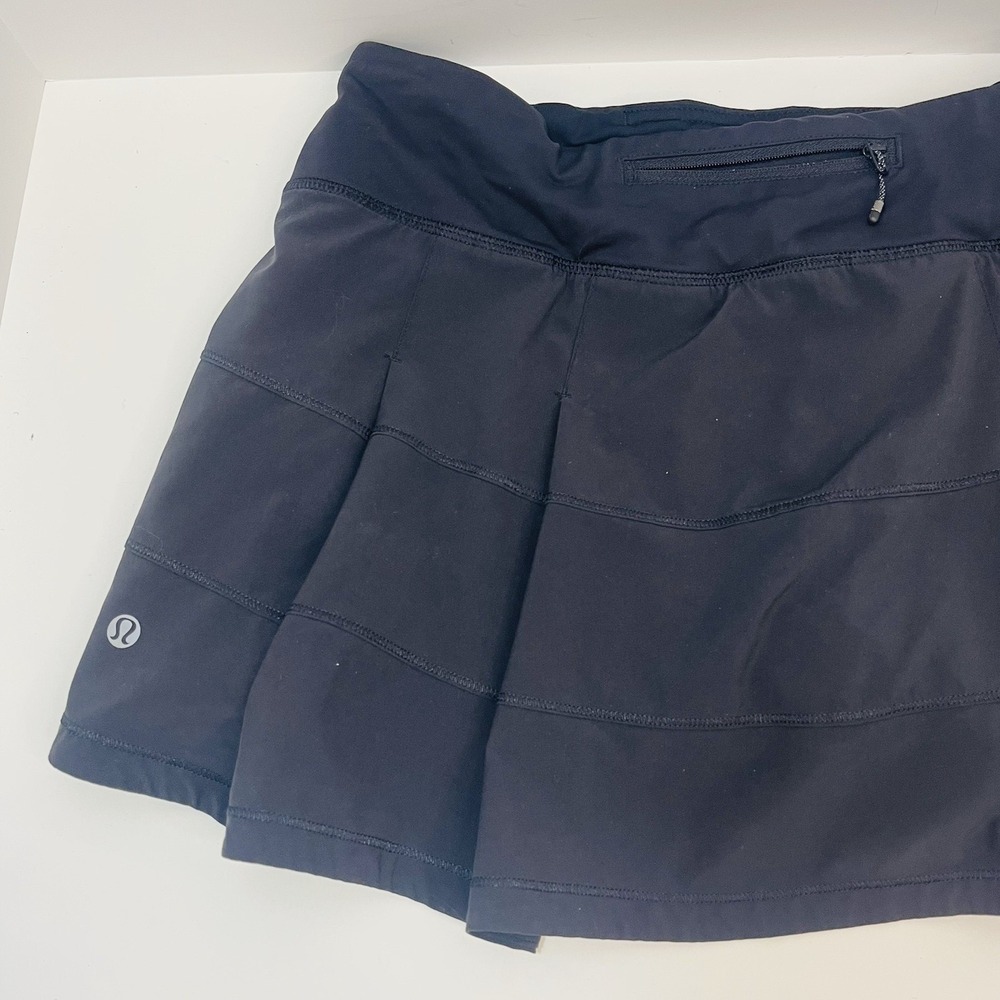 Lululemon Pace Rival Skirt Size 8 Black Mid-Rise Skort Gym Tennis Pickleball - Picture 5 of 10